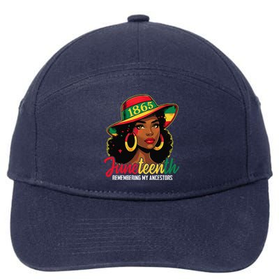 Black Women Juneteenth Remembering My Ancestors 7-Panel Snapback Hat