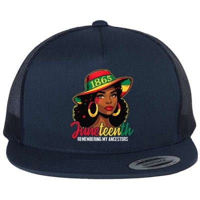 Black Women Juneteenth Remembering My Ancestors Flat Bill Trucker Hat