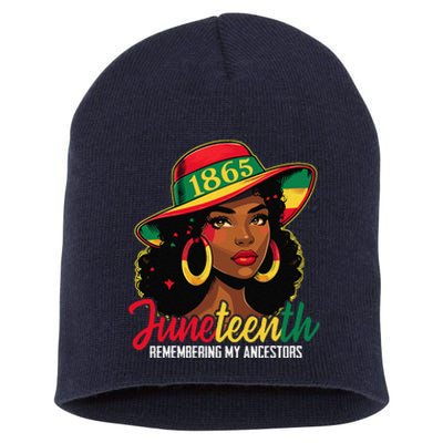 Black Women Juneteenth Remembering My Ancestors Short Acrylic Beanie