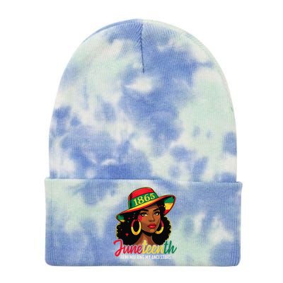 Black Women Juneteenth Remembering My Ancestors Tie Dye 12in Knit Beanie