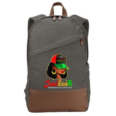 Black Women Juneteenth T Remembering My Ancestors Cotton Canvas Backpack