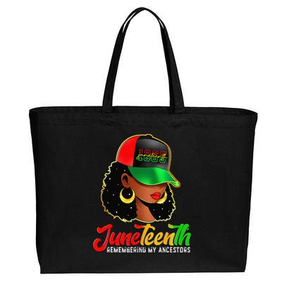 Black Women Juneteenth T Remembering My Ancestors Cotton Canvas Jumbo Tote