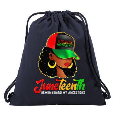 Black Women Juneteenth T Remembering My Ancestors Drawstring Bag