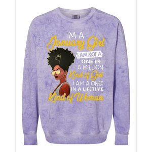 Black Wo January Birthday Gifts I'm A January Queen Colorblast Crewneck Sweatshirt