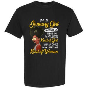 Black Wo January Birthday Gifts I'm A January Queen Garment-Dyed Heavyweight T-Shirt