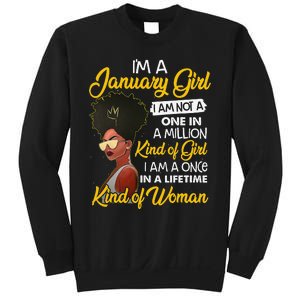 Black Wo January Birthday Gifts I'm A January Queen Sweatshirt