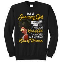 Black Wo January Birthday Gifts I'm A January Queen Sweatshirt