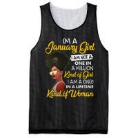 Black Wo January Birthday Gifts I'm A January Queen Mesh Reversible Basketball Jersey Tank