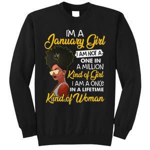 Black Wo January Birthday Gifts I'm A January Queen Tall Sweatshirt