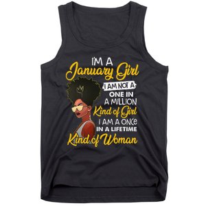 Black Wo January Birthday Gifts I'm A January Queen Tank Top