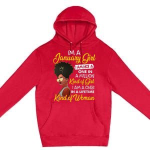 Black Wo January Birthday Gifts I'm A January Queen Premium Pullover Hoodie