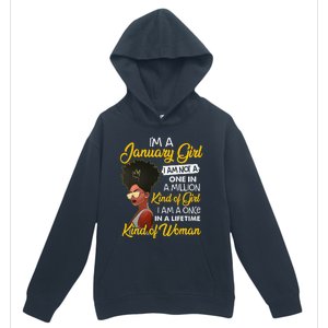 Black Wo January Birthday Gifts I'm A January Queen Urban Pullover Hoodie