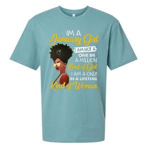 Black Wo January Birthday Gifts I'm A January Queen Sueded Cloud Jersey T-Shirt