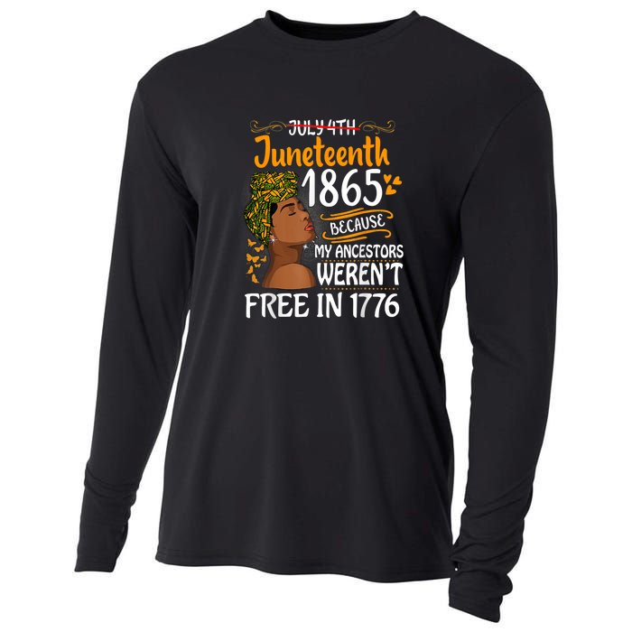 Black Women Juneteenth Because My Ancestor Werent Free 1776 Gift African Pride Cooling Performance Long Sleeve Crew