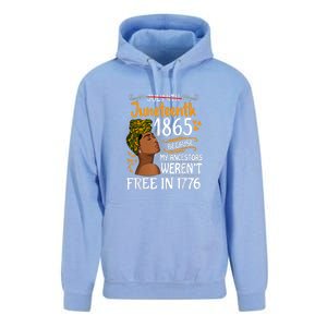 Black Women Juneteenth Because My Ancestor Werent Free 1776 Gift African Pride Unisex Surf Hoodie