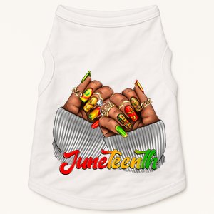 Black Woman Juneteenth Nails Doggie Tank