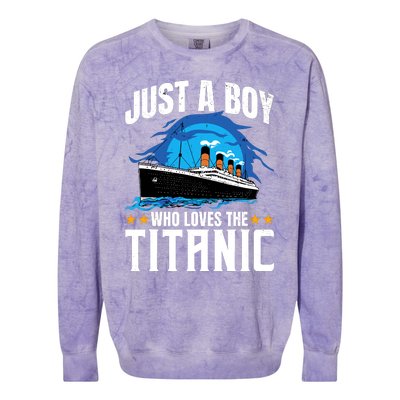 Boy Who Just Love The Rms Titanic Colorblast Crewneck Sweatshirt