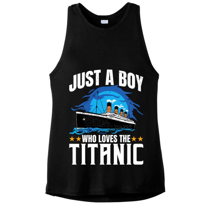 Boy Who Just Love The Rms Titanic Ladies PosiCharge Tri-Blend Wicking Tank