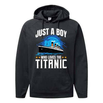 Boy Who Just Love The Rms Titanic Performance Fleece Hoodie