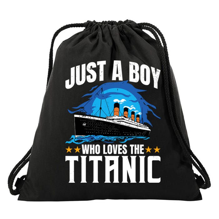 Boy Who Just Love The Rms Titanic Drawstring Bag
