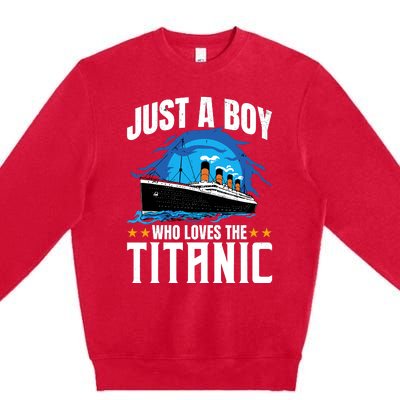 Boy Who Just Love The Rms Titanic Premium Crewneck Sweatshirt