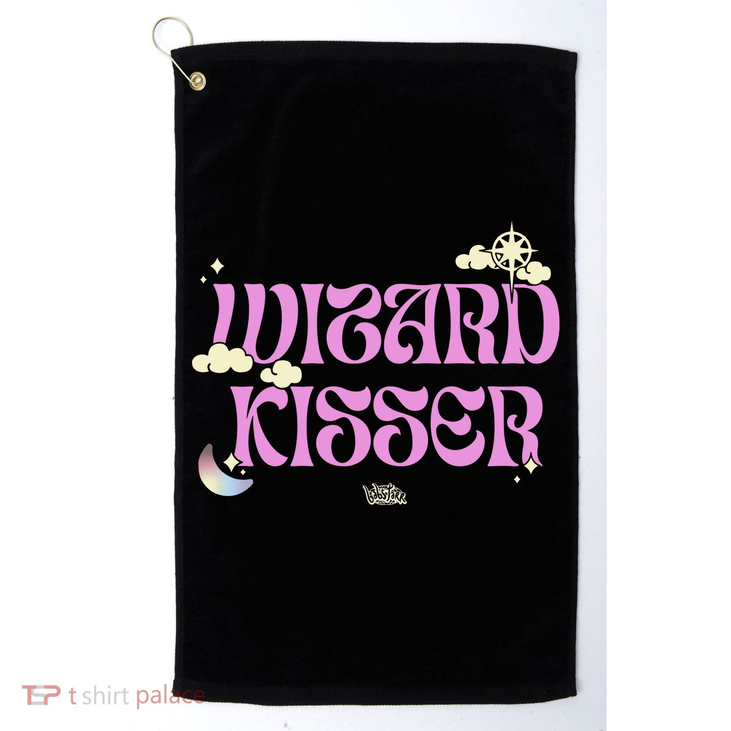 Babsdraws Wizard Kisser Golf Towel