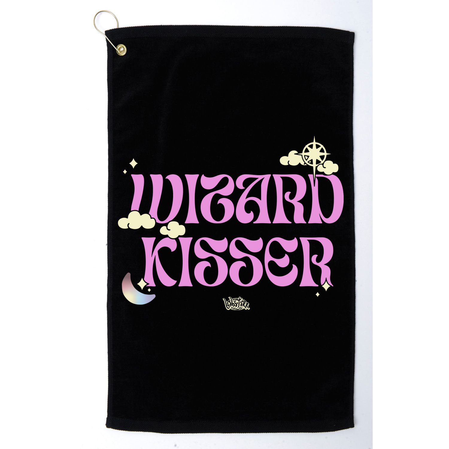 Babsdraws Wizard Kisser Golf Towel