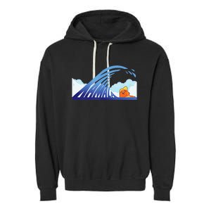 Blue Wave Kamala Harris Trump Garment-Dyed Fleece Hoodie