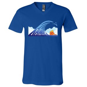 Blue Wave Kamala Harris Trump V-Neck T-Shirt