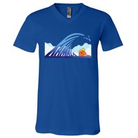 Blue Wave Kamala Harris Trump V-Neck T-Shirt