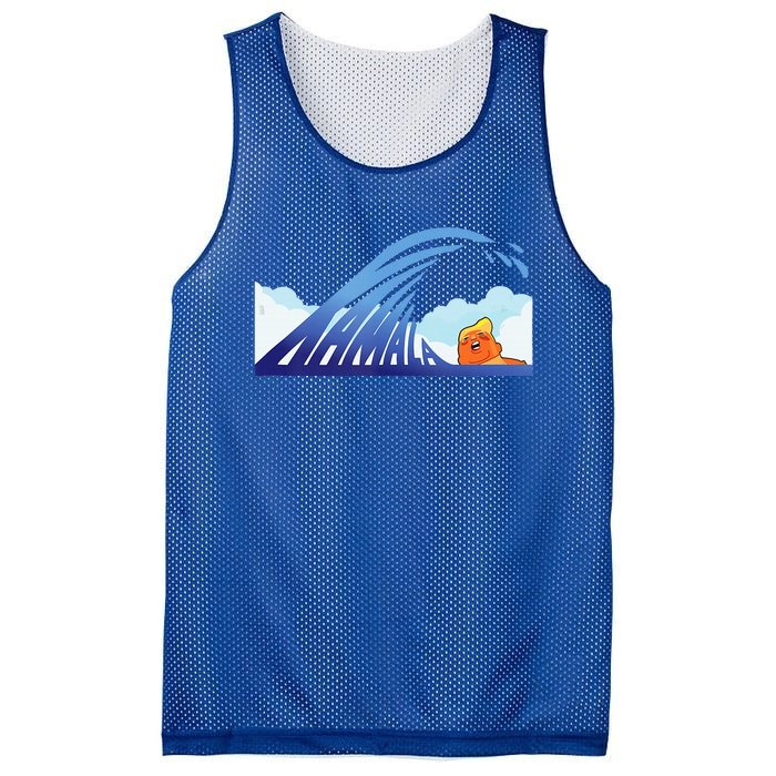 Blue Wave Kamala Harris Trump Mesh Reversible Basketball Jersey Tank