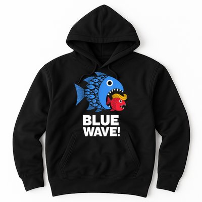 Blue Wave Kamala Funny Big Fish Eat Little Fish Trump Hair Hoodie