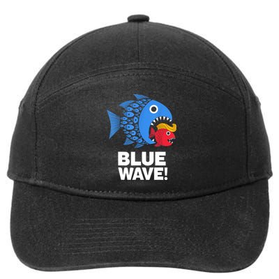 Blue Wave Kamala Funny Big Fish Eat Little Fish Trump Hair 7-Panel Snapback Hat