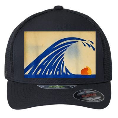 Blue Wave Kamala Funny Anti Trump Flexfit Unipanel Trucker Cap