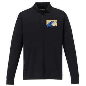 Blue Wave Kamala Funny Anti Trump Performance Long Sleeve Polo