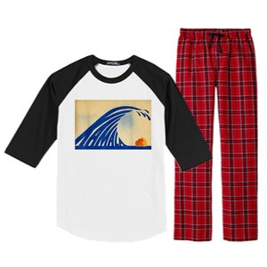 Blue Wave Kamala Funny Anti Trump Raglan Sleeve Pajama Set