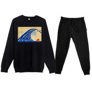 Blue Wave Kamala Funny Anti Trump Premium Crewneck Sweatsuit Set