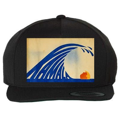 Blue Wave Kamala Funny Anti Trump Wool Snapback Cap