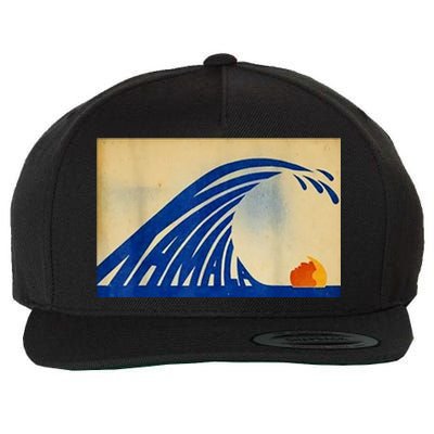 Blue Wave Kamala Funny Anti Trump Wool Snapback Cap