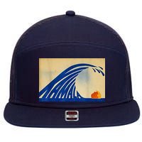 Blue Wave Kamala Funny Anti Trump 7 Panel Mesh Trucker Snapback Hat