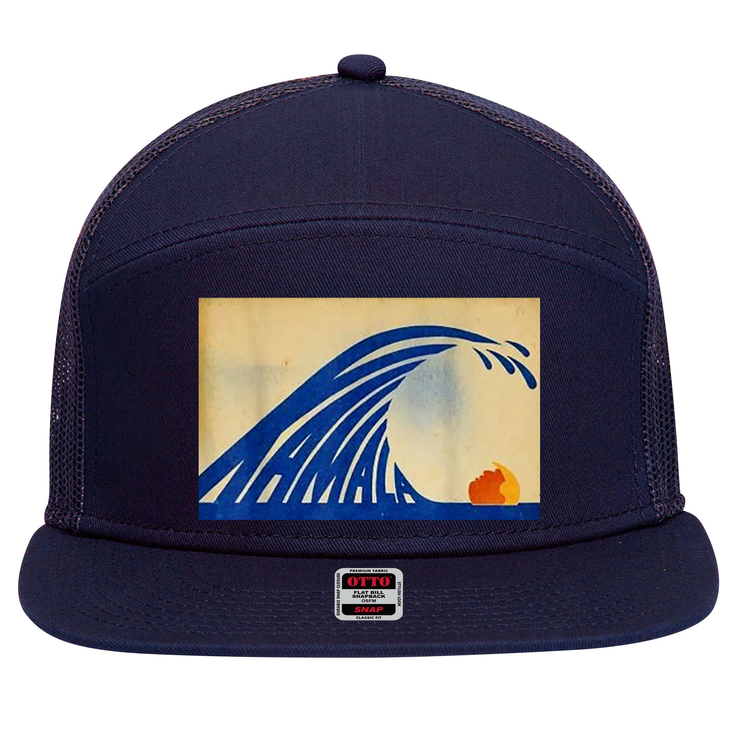 Blue Wave Kamala Funny Anti Trump 7 Panel Mesh Trucker Snapback Hat