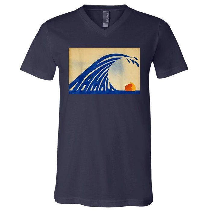 Blue Wave Kamala Funny Anti Trump V-Neck T-Shirt