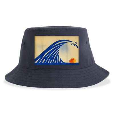 Blue Wave Kamala Funny Anti Trump Sustainable Bucket Hat