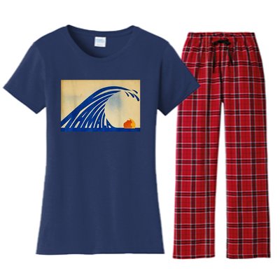 Blue Wave Kamala Funny Anti Trump Women's Flannel Pajama Set