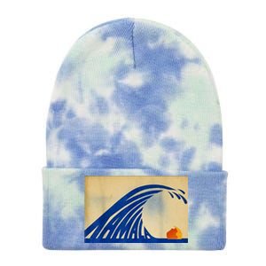 Blue Wave Kamala Funny Anti Trump Tie Dye 12in Knit Beanie