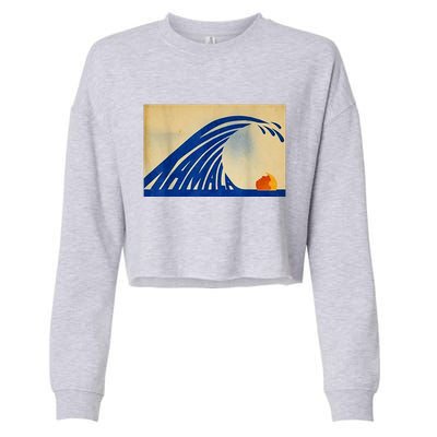 Blue Wave Kamala Funny Anti Trump Cropped Pullover Crew