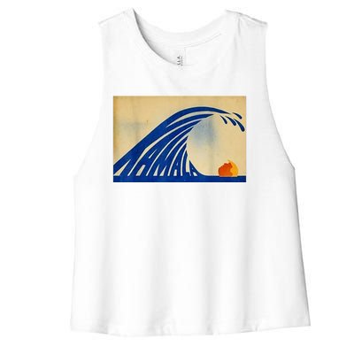 Blue Wave Kamala Funny Anti Trump Women's Racerback Cropped Tank