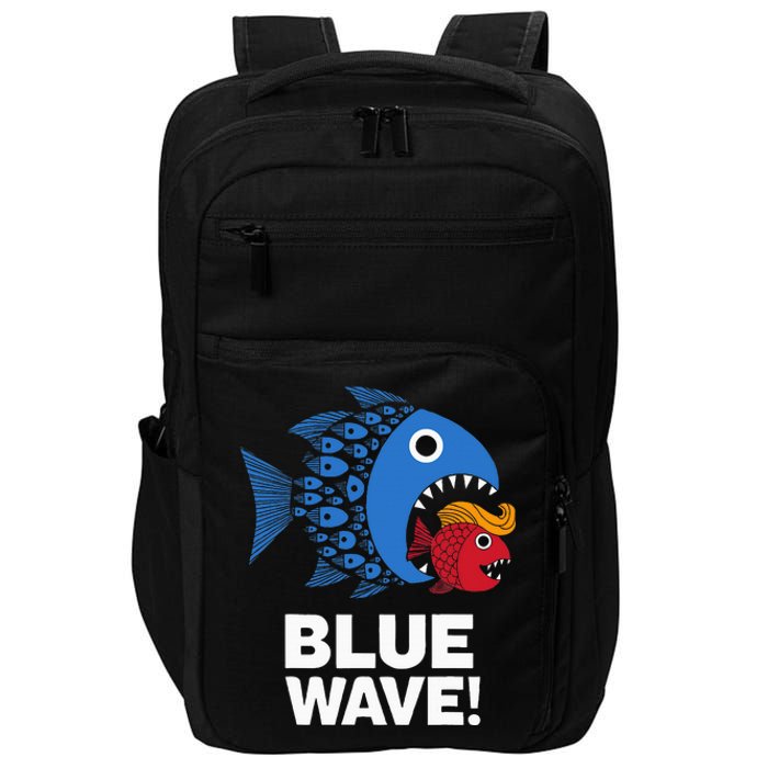 Blue Wave Kamala Big Fish Eat Little Fish Trump Hair Impact Tech Backpack