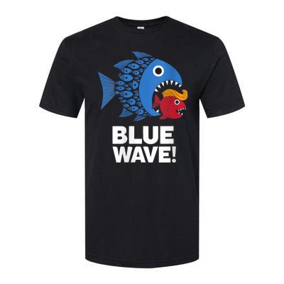 Blue Wave Kamala Funny Big Fish Eat Little Fish Trump Hair Softstyle® CVC T-Shirt