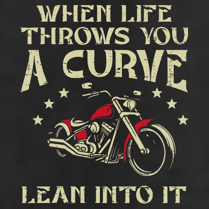 Biker When Life Throws You A Curve Motorcycle Cool Comfort Performance Bucket Hat